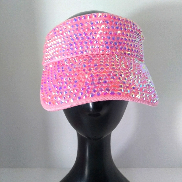 Juicy Couture Accessories - Juicy Couture Pink Bling Studded Velcro Visor- New With Tag